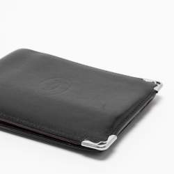 Pre Owned Cartier Black Leather Must de Cartier Bifold Wallet