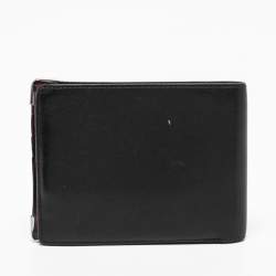 Pre Owned Cartier Black Leather Must de Cartier Bifold Wallet