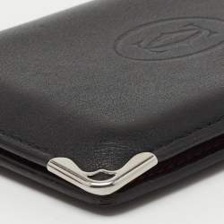 مملوكة مسبقًا Cartier Black Leather Must De Cartier Card Holder