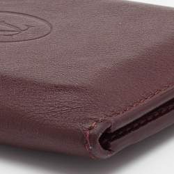 Pre Owned Cartier Burgundy Leather Must de Cartier Card Holder