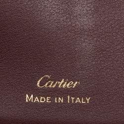 Pre Owned Cartier Burgundy Leather Must de Cartier Card Holder