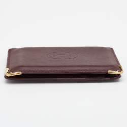 Pre Owned Cartier Burgundy Leather Must de Cartier Card Holder
