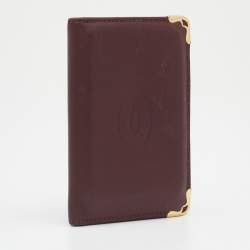 Pre Owned Cartier Burgundy Leather Must de Cartier Card Holder
