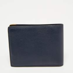 مملوكة مسبقًا Cartier Midnight Blue Leather Must De Cartier 6CC Bifold Wallet