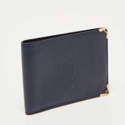 مملوكة مسبقًا Cartier Midnight Blue Leather Must De Cartier 6CC Bifold Wallet
