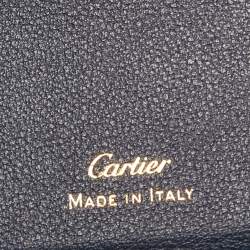مملوكة مسبقًا Cartier Midnight Blue Leather Must De Cartier 6CC Bifold Wallet