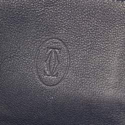 مملوكة مسبقًا Cartier Midnight Blue Leather Must De Cartier 6CC Bifold Wallet