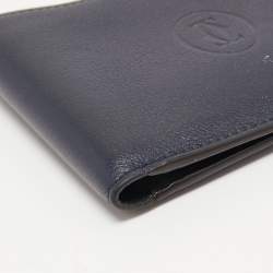 مملوكة مسبقًا Cartier Midnight Blue Leather Must De Cartier 6CC Bifold Wallet