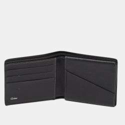 Pre Owned Cartier Black Leather Logo Bifold Wallet