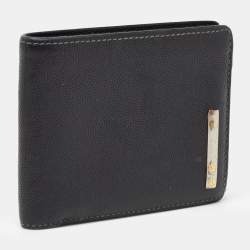 Pre Owned Cartier Black Leather Logo Bifold Wallet