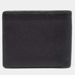 Pre Owned Cartier Black Leather Logo Bifold Wallet