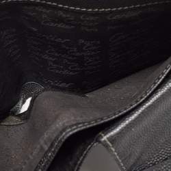 Pre Owned Cartier Black Leather Logo Bifold Wallet