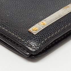 Pre Owned Cartier Black Leather Logo Bifold Wallet