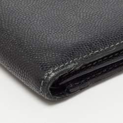 Pre Owned Cartier Black Leather Logo Bifold Wallet