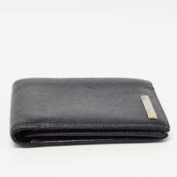 Pre Owned Cartier Black Leather Logo Bifold Wallet
