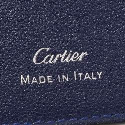 Cartier Blue Leather Must De Cartier 6CC Bifold Wallet