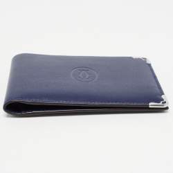 Cartier Blue Leather Must De Cartier 6CC Bifold Wallet