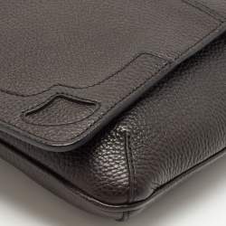 Cartier Black Leather Flap Messenger Bag