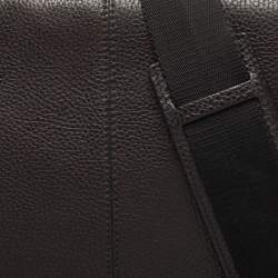 Cartier Black Leather Flap Messenger Bag