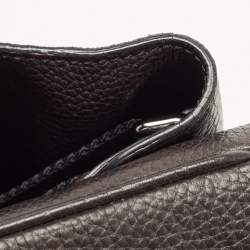 Cartier Black Leather Flap Messenger Bag