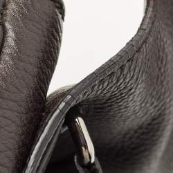 Cartier Black Leather Flap Messenger Bag