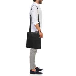 Cartier Black Leather Flap Messenger Bag