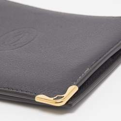 Pre Owned Cartier Black Leather Must de Cartier Bifold Wallet