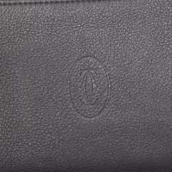 Pre Owned Cartier Black Leather Must de Cartier Bifold Wallet