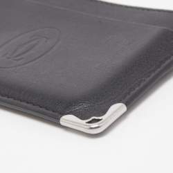 Cartier Black Leather Must de Cartier Simple Card Holder