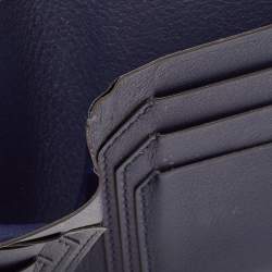 Pre Owned Cartier Navy Blue Leather Must de Cartier Bifold Wallet