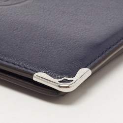 Pre Owned Cartier Navy Blue Leather Must de Cartier Bifold Wallet