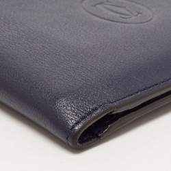 Pre Owned Cartier Navy Blue Leather Must de Cartier Bifold Wallet