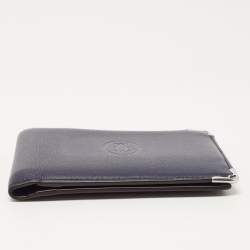 Pre Owned Cartier Navy Blue Leather Must de Cartier Bifold Wallet