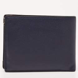 Pre Owned Cartier Navy Blue Leather Must de Cartier Bifold Wallet