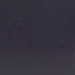 Pre Owned Cartier Navy Blue Leather Must de Cartier Bifold Wallet