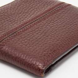 Pre Owned Cartier Burgundy Leather Bifold Wallet