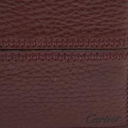 Pre Owned Cartier Burgundy Leather Bifold Wallet