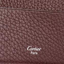 Pre Owned Cartier Burgundy Leather Bifold Wallet