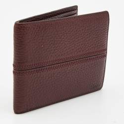 Pre Owned Cartier Burgundy Leather Bifold Wallet