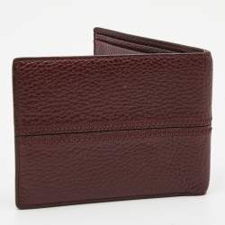 Pre Owned Cartier Burgundy Leather Bifold Wallet