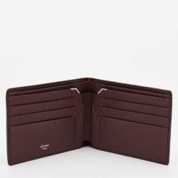 Pre Owned Cartier Burgundy Leather Bifold Wallet