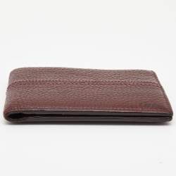 Pre Owned Cartier Burgundy Leather Bifold Wallet