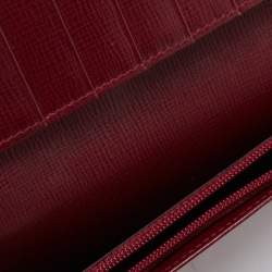 Pre Owned Cartier Burgundy Leather Must de Cartier Bifold Card Holder