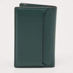 Pre Owned Cartier Green Leather Must de Cartier Card Holder