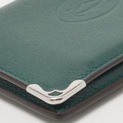 Pre Owned Cartier Green Leather Must de Cartier Card Holder