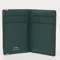 Pre Owned Cartier Green Leather Must de Cartier Card Holder