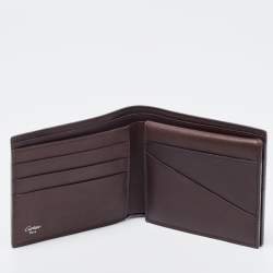 Pre Owned Cartier Brown Leather Bifold Wallet