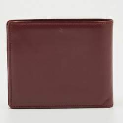 Pre Owned Cartier Burgundy Leather Must De Cartier Bifold Wallet