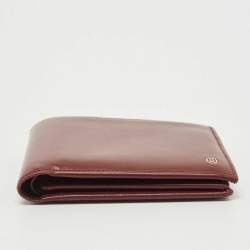 Pre Owned Cartier Burgundy Leather Must De Cartier Bifold Wallet