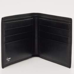 Cartier Black Leather Must De Cartier Bifold Wallet